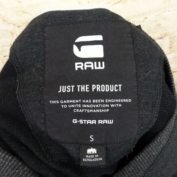 G-Star Raw Orando Sweatshirt Mens S Charcoal Knit Crew Zip LS Back Graphic Logo - Picture 4 of 14